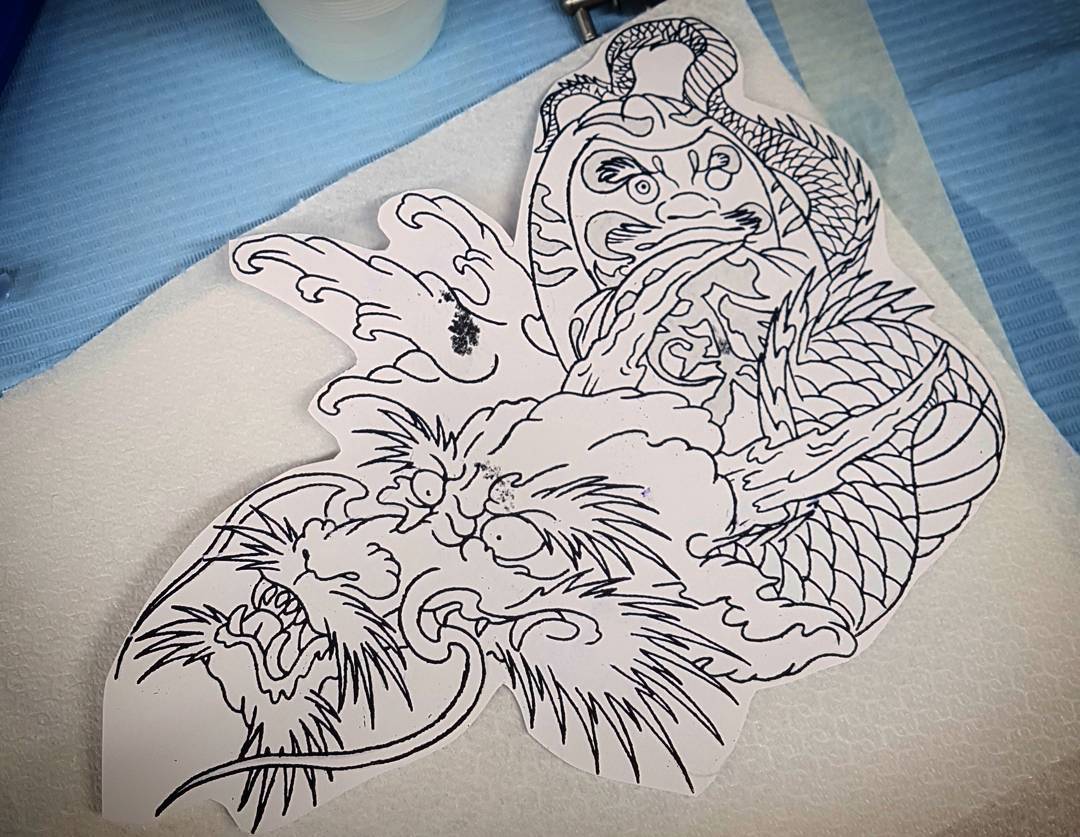 龙纹身手稿