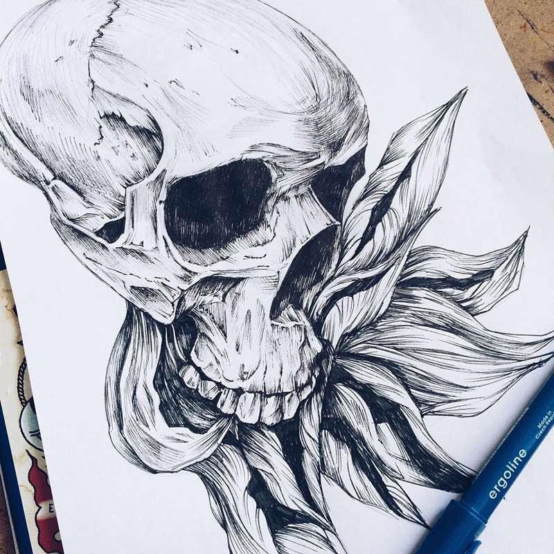 骷髅纹身手稿