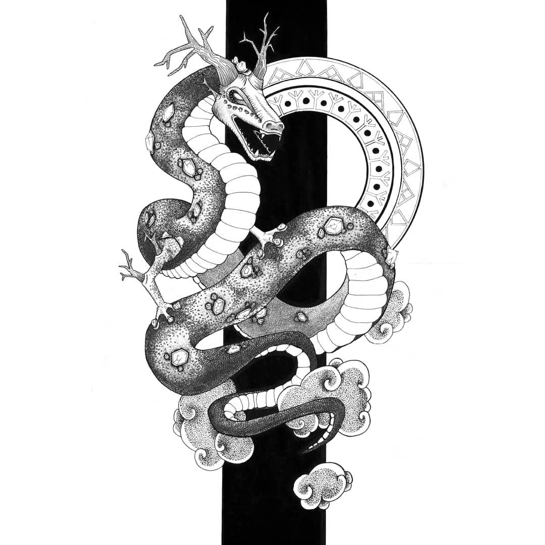 龙纹身手稿